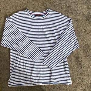 AYR Brand New wo tag The French Fry Bauhaus long sleeve top Blue/White